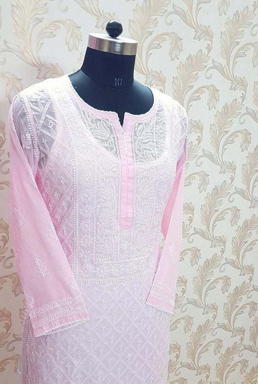 Chikankari Cotton Kurta - Adah Chikankari