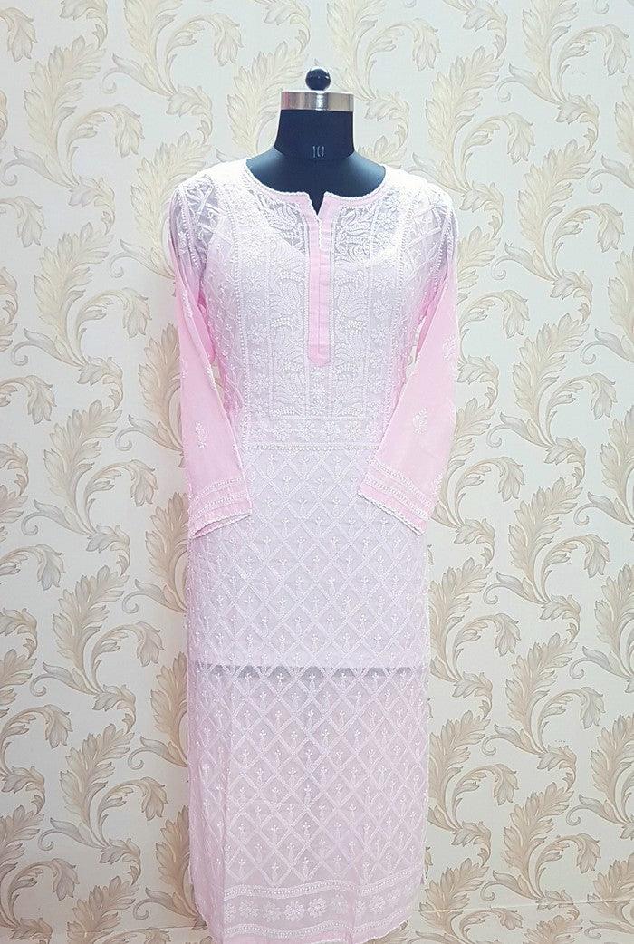 Chikankari Cotton Kurta - Adah Chikankari