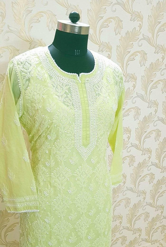 Chikankari Cotton Kurta - Adah Chikankari