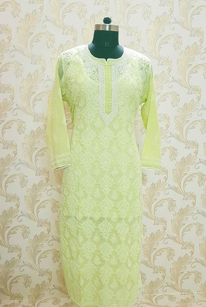 Chikankari Cotton Kurta - Adah Chikankari