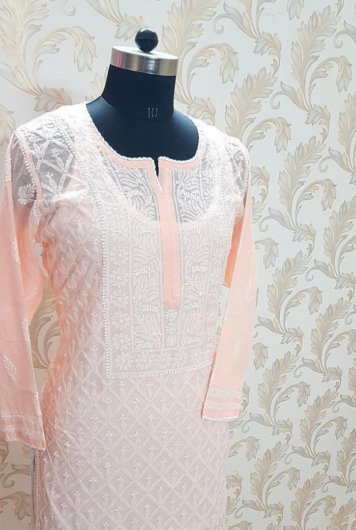 Chikankari Cotton Kurta - Adah Chikankari