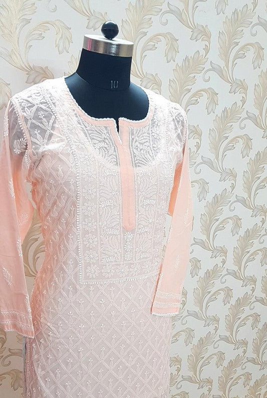 Chikankari Cotton Kurta - Adah Chikankari