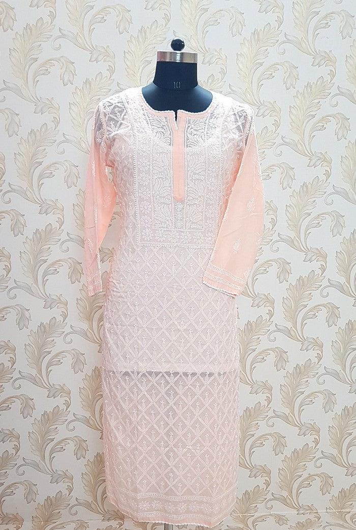 Chikankari Cotton Kurta - Adah Chikankari