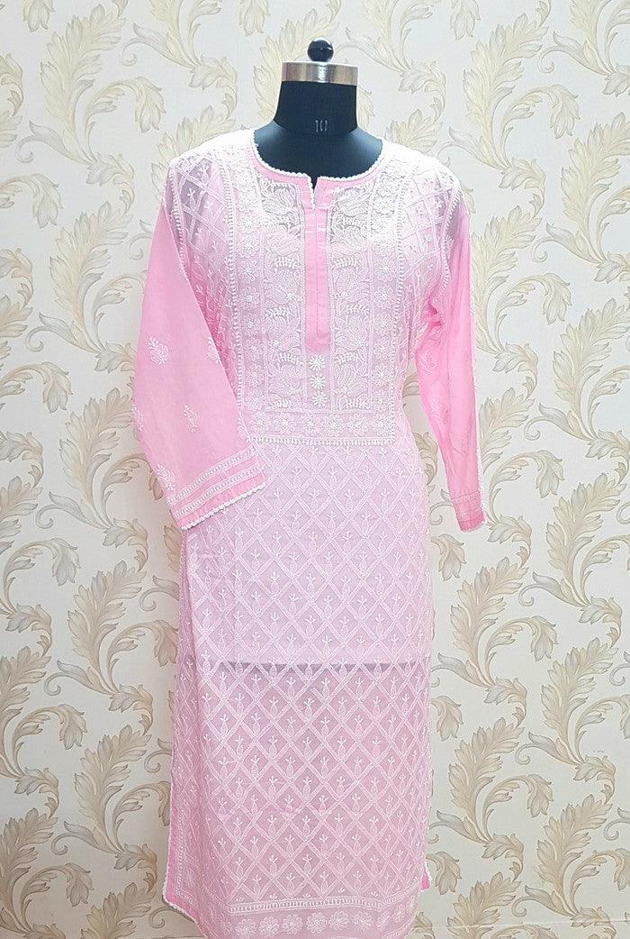 Chikankari Cotton Kurta - Adah Chikankari