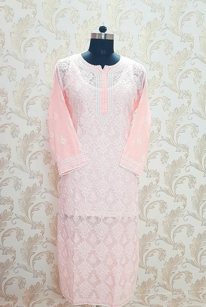 Chikankari Cotton Kurta - Adah Chikankari