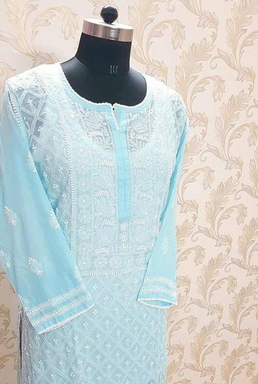 Chikankari Cotton Kurta - Adah Chikankari