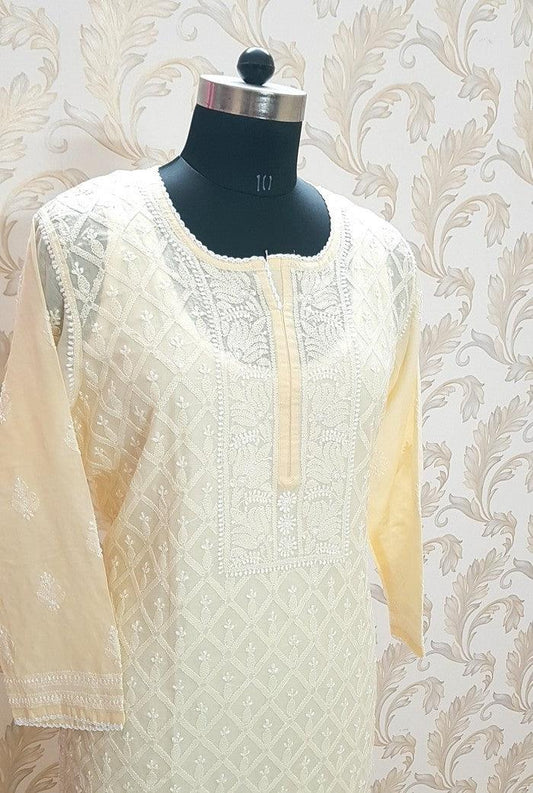 Chikankari Cotton Kurta - Adah Chikankari