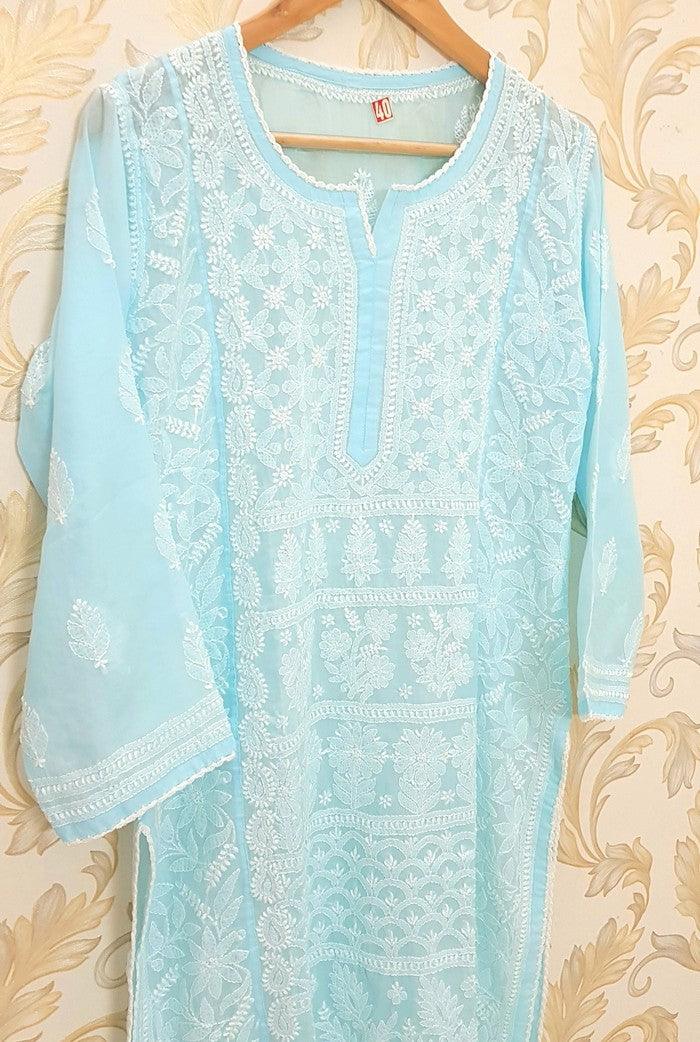 Chikankari Cotton Kurta - Adah Chikankari
