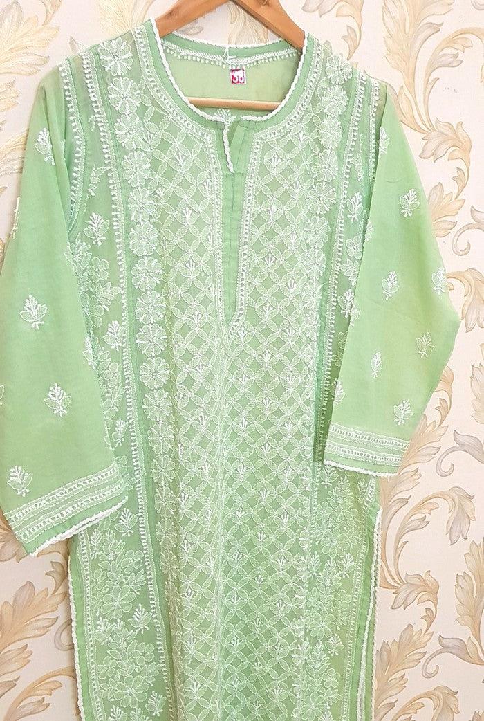 Chikankari Cotton Kurta - Adah Chikankari