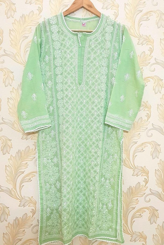 Chikankari Cotton Kurta - Adah Chikankari