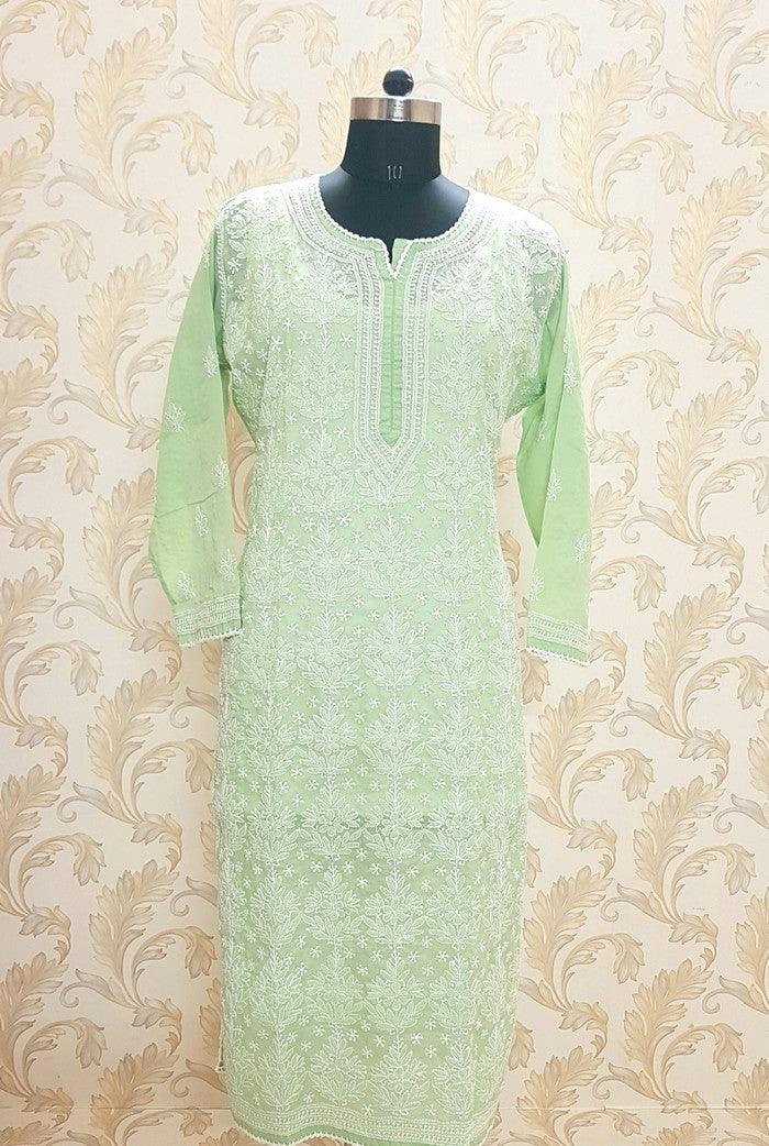 Chikankari Cotton Kurta - Adah Chikankari