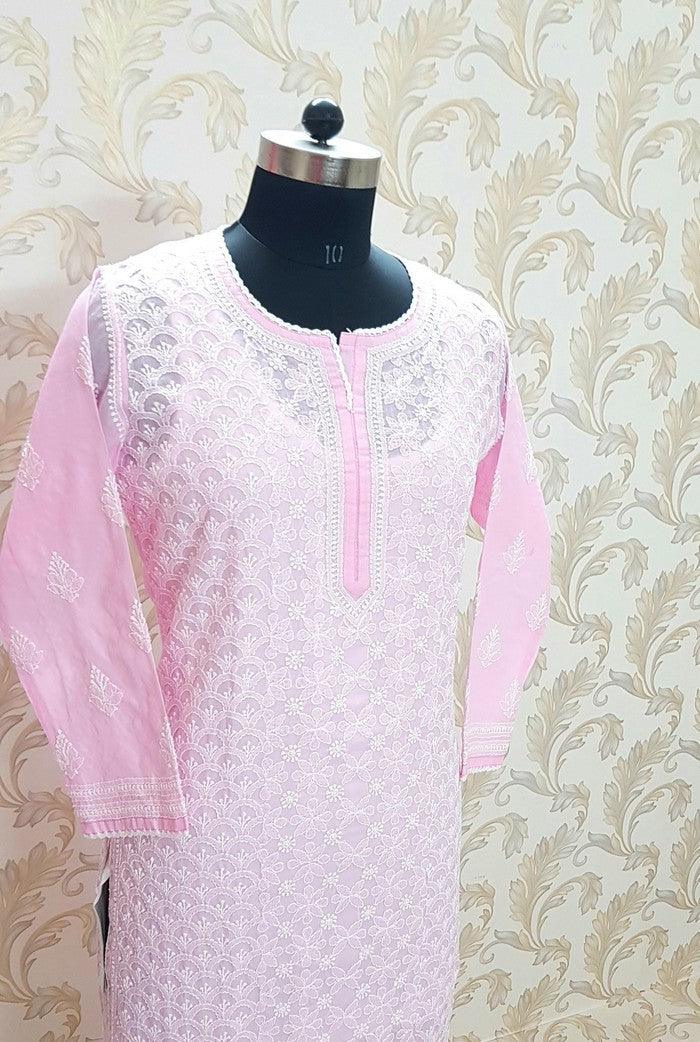 Chikankari Cotton Kurta - Adah Chikankari