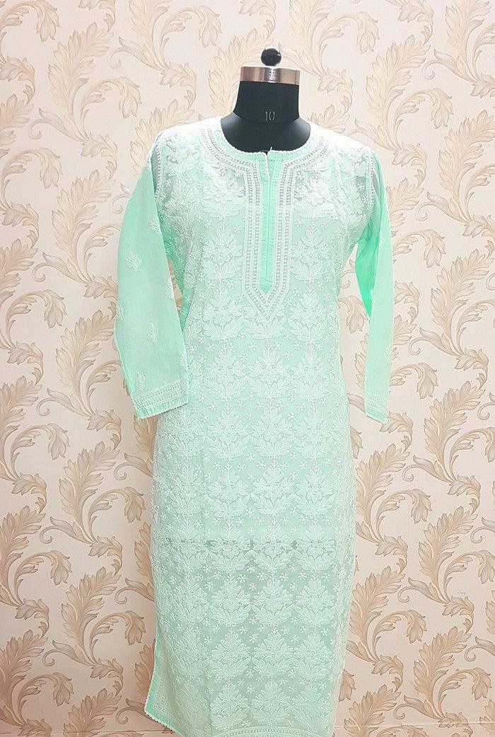 Chikankari Cotton Kurta - Adah Chikankari