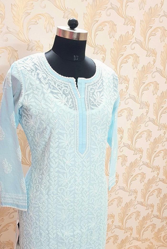 Chikankari Cotton Kurta - Adah Chikankari