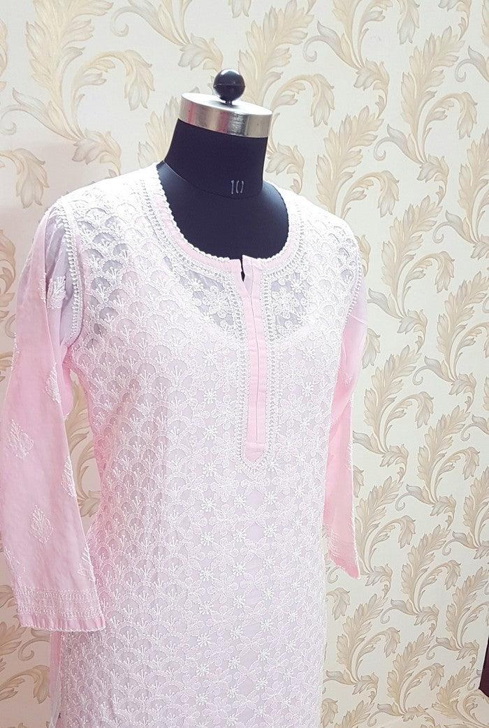 Chikankari Cotton Kurta - Adah Chikankari