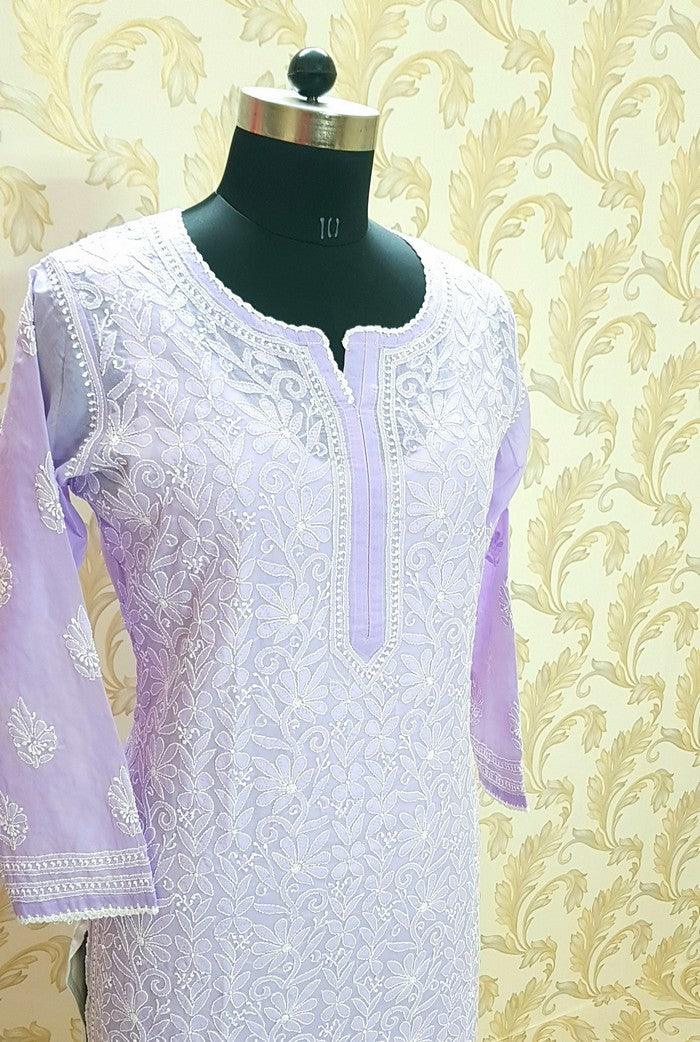 Chikankari Cotton Kurta - Adah Chikankari