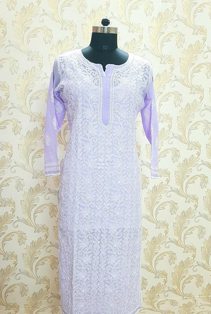 Chikankari Cotton Kurta - Adah Chikankari