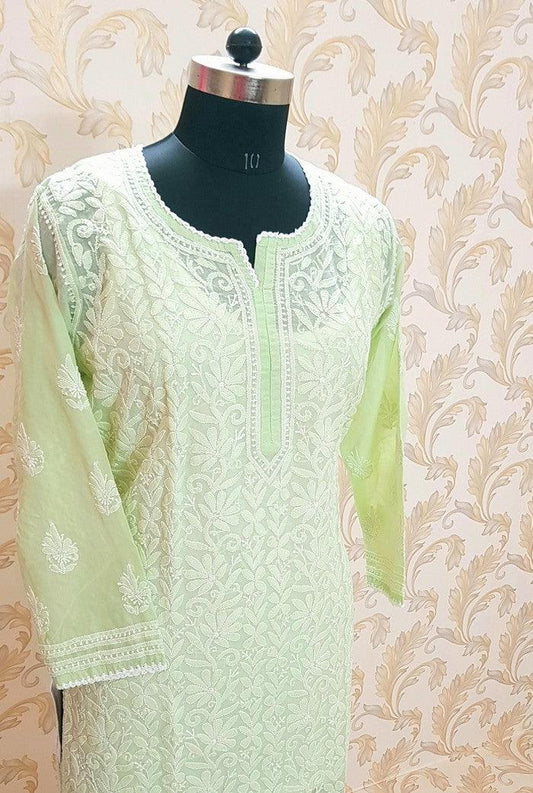 Chikankari Cotton Kurta - Adah Chikankari