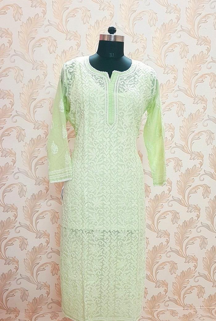 Chikankari Cotton Kurta - Adah Chikankari