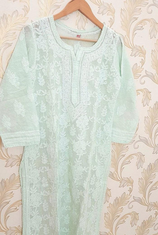 Chikankari Kota Cotton Kurta - Adah Chikankari