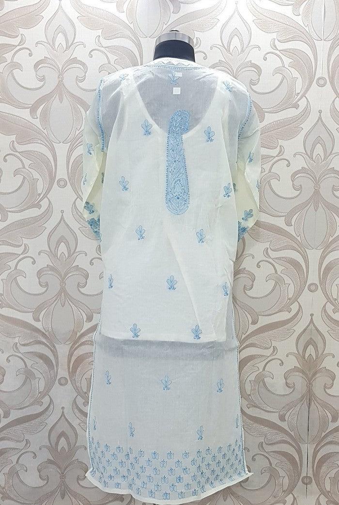 Chikankari Cotton Kurta ( Jaali ) - Adah Chikankari