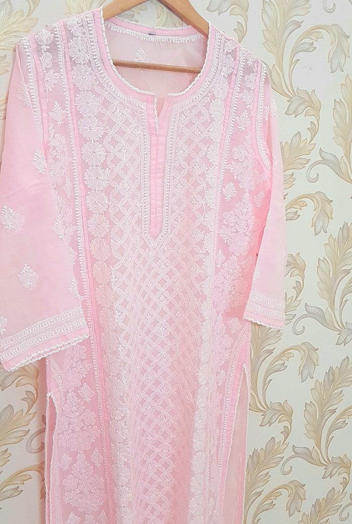 Chikankari Cotton Kurta - Adah Chikankari