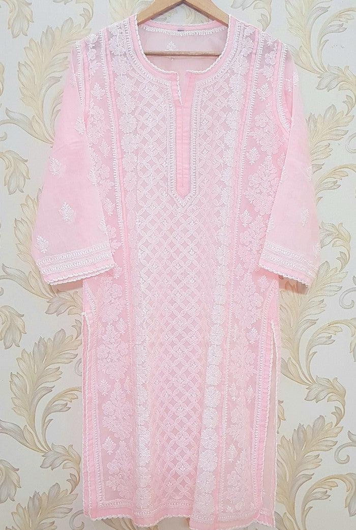 Chikankari Cotton Kurta - Adah Chikankari