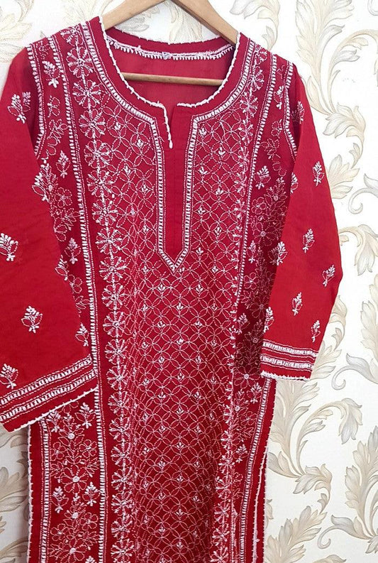 Chikankari Cotton Kurta - Adah Chikankari