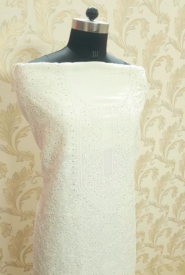 Chikankari Chanderi Silk Suits ( Kurta & Dupatta )