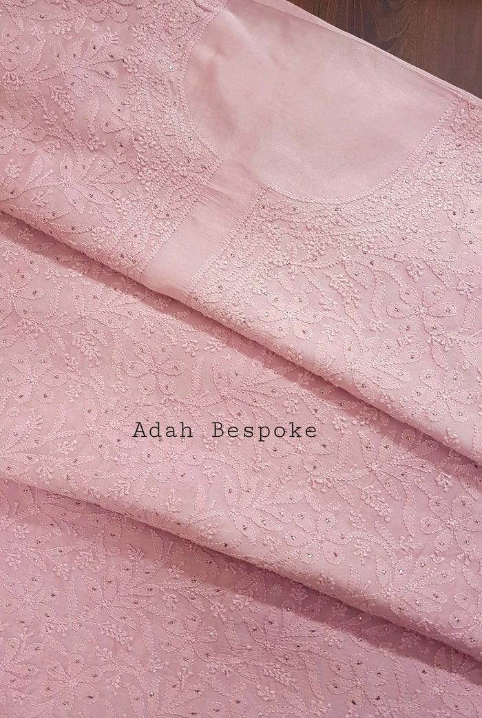 Chikankari Chanderi Silk Suits ( Kurta & Dupatta ) - Adah Chikankari