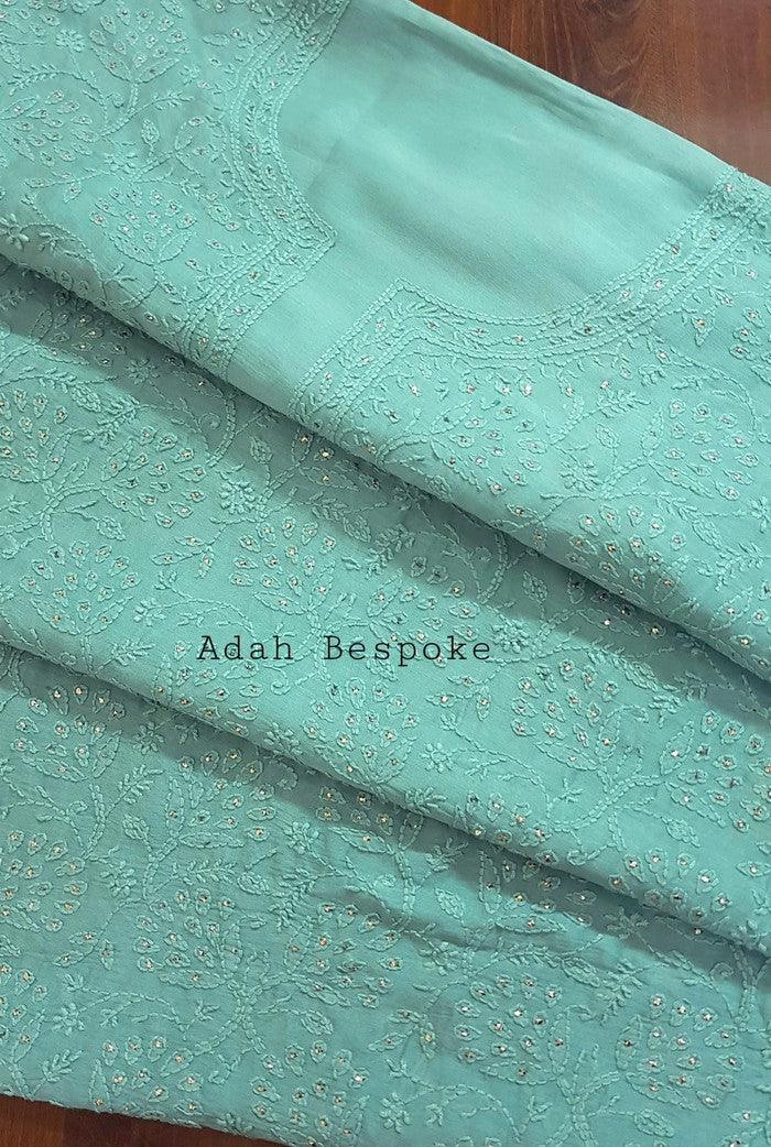 Chikankari Chanderi Silk Suits ( Kurta & Dupatta ) - Adah Chikankari