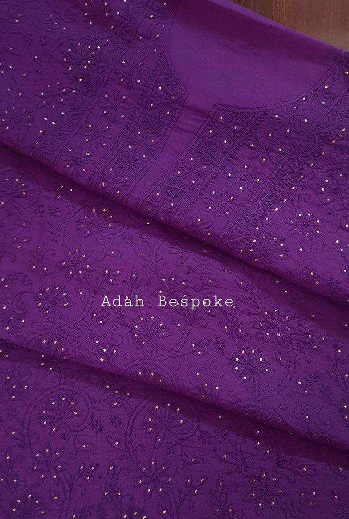 Chikankari Chanderi Silk Suits ( Kurta & Dupatta )