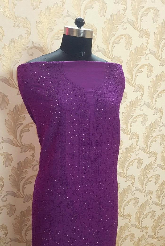 Chikankari Chanderi Silk Suits ( Kurta & Dupatta )