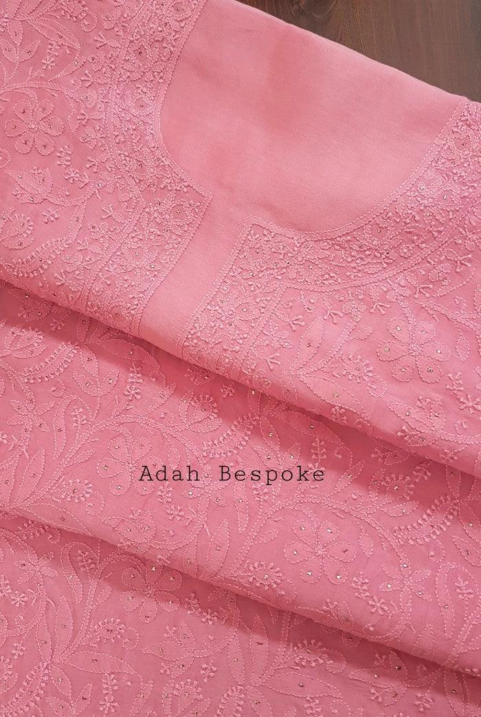 Chikankari Chanderi Silk Suits ( Kurta & Dupatta ) - Adah Chikankari