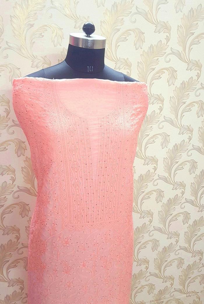 Chikankari Chanderi Silk Suits ( Kurta & Dupatta ) - Adah Chikankari