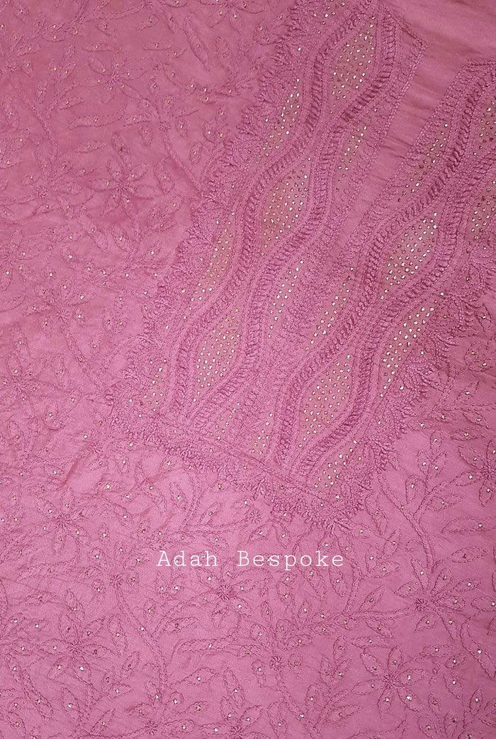 Chikankari Chanderi Silk Suits ( Kurta & Dupatta ) - Adah Chikankari