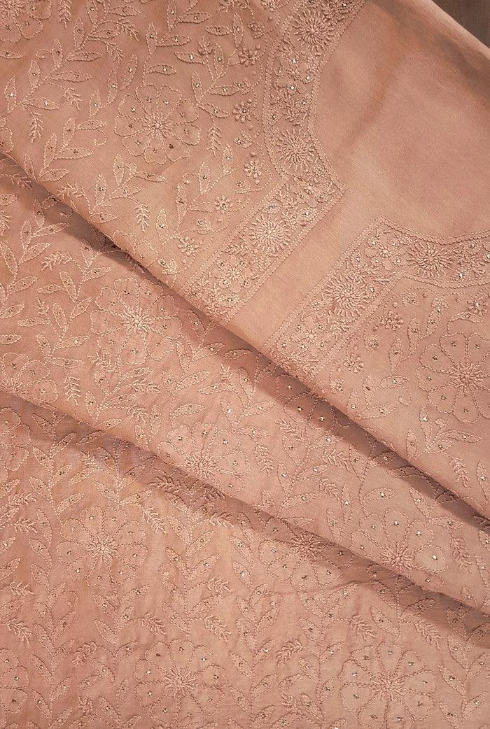 Chikankari Chanderi Silk Suits ( Kurta & Dupatta ) - Adah Chikankari