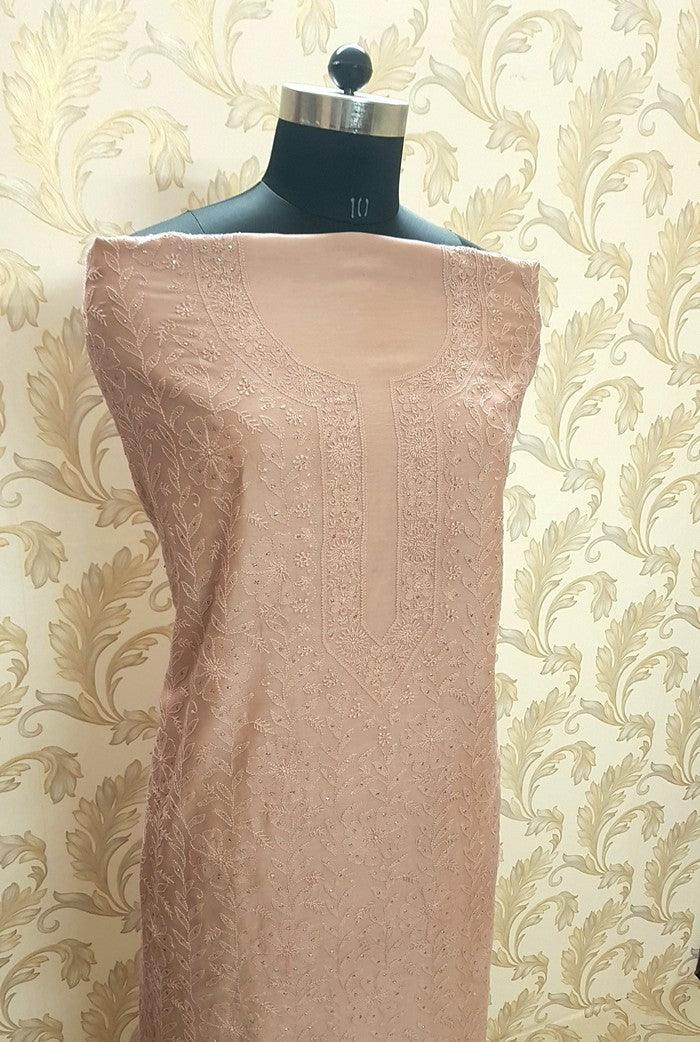 Chikankari Chanderi Silk Suits ( Kurta & Dupatta ) - Adah Chikankari