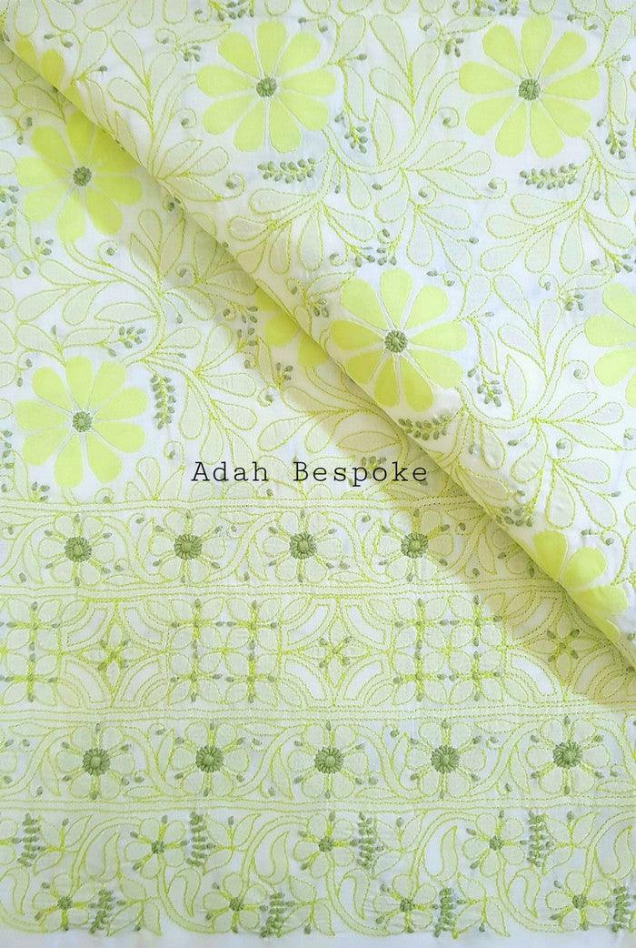 Chikankari Cotton Kurta ( Applique Work ) - Adah Chikankari