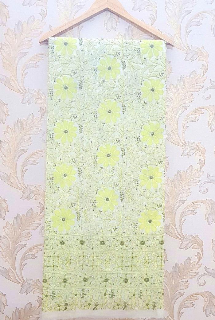 Chikankari Cotton Kurta ( Applique Work ) - Adah Chikankari