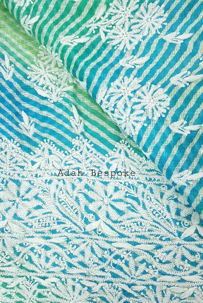 Chikankari Kota Cotton Kurta ( Unstitched ) - Adah Chikankari