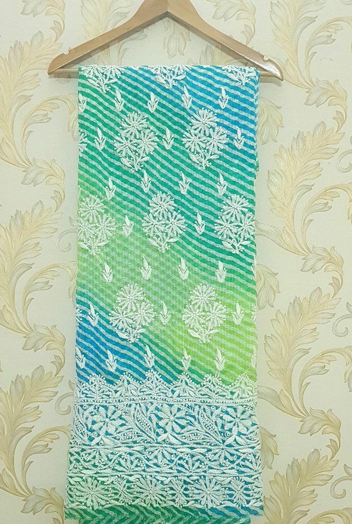 Chikankari Kota Cotton Kurta ( Unstitched ) - Adah Chikankari