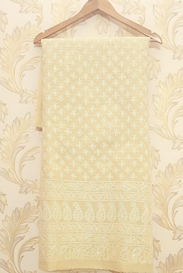 Chikankari Cotton Kurta ( Unstitched ) - Adah Chikankari