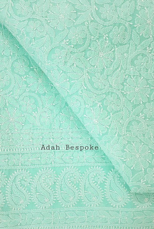 Chikankari Cotton Kurta ( Unstitched ) - Adah Chikankari