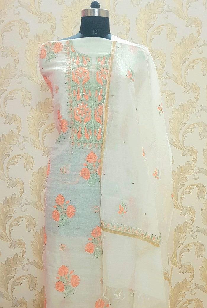 Chikankari Mulmul Chanderi Suit - Adah Chikankari