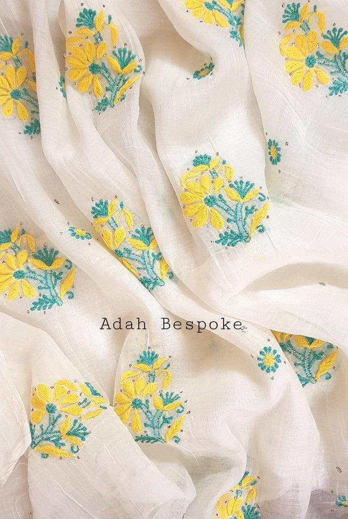 Chikankari Mulmul Chanderi Suit - Adah Chikankari