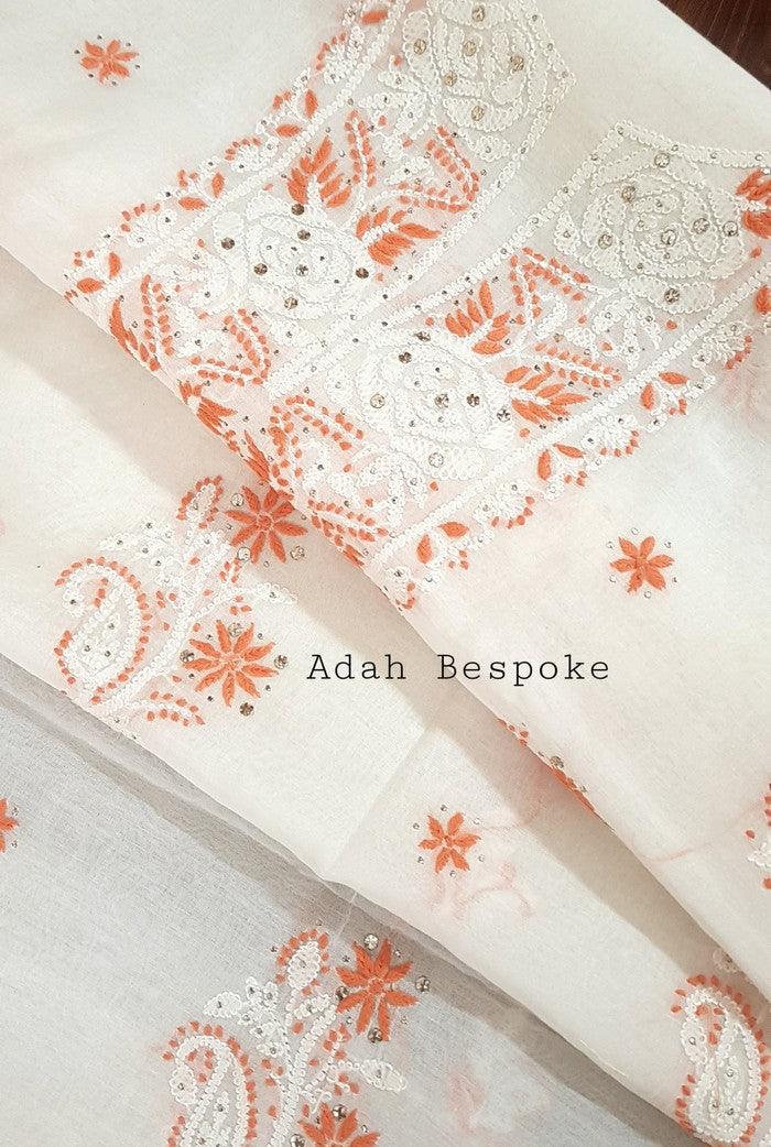 Chikankari Mulmul Chanderi Suit - Adah Chikankari