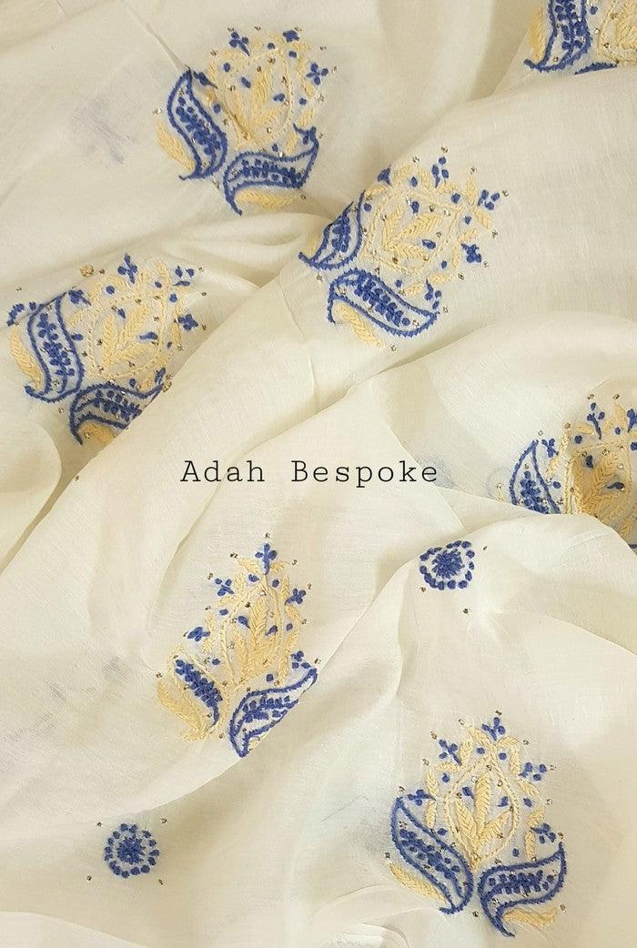 Chikankari Mulmul Chanderi Suit - Adah Chikankari