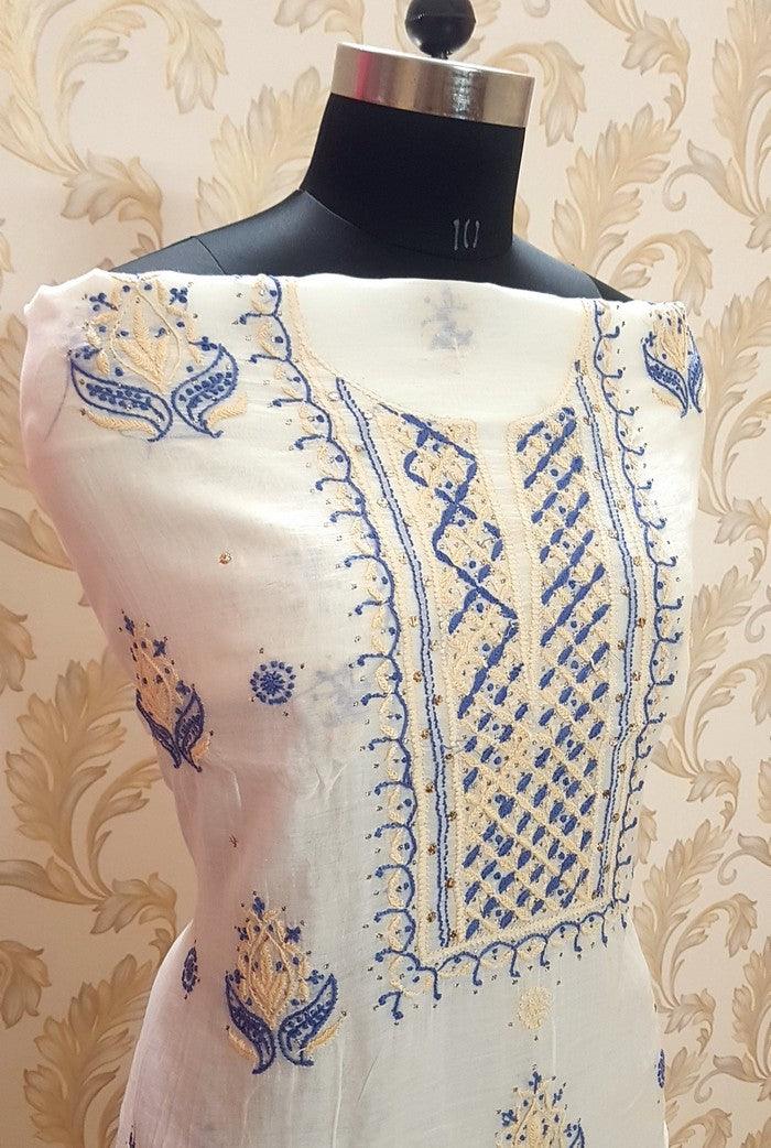 Chikankari Mulmul Chanderi Suit - Adah Chikankari