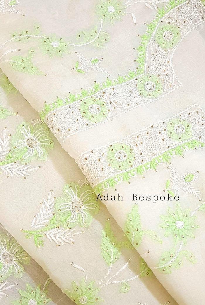 Chikankari Mul Chanderi Designer Suit - Adah Chikankari